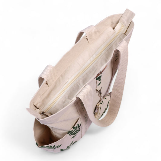 BlueWillow Leaf Tote | With Zipper | With Pouch