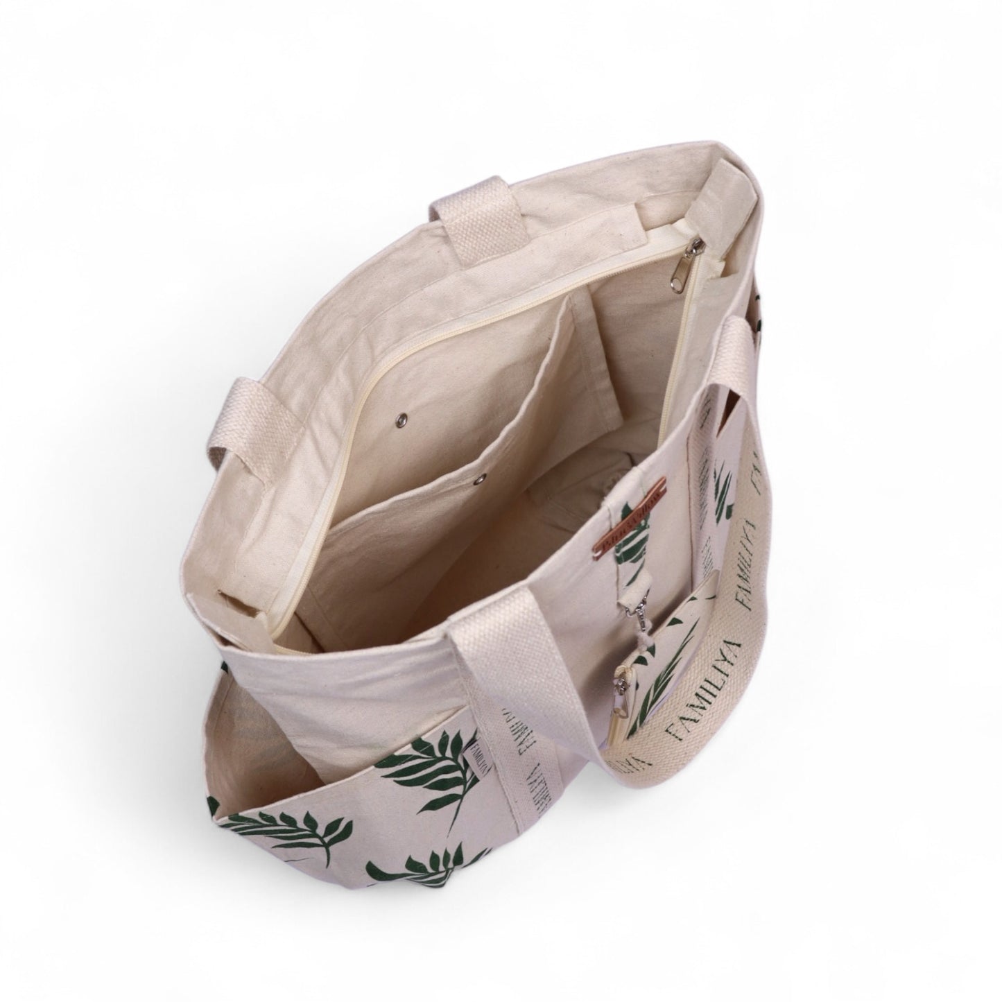 BlueWillow Leaf Tote | With Zipper | With Pouch